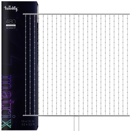 Twinkly - LED RGB Stmívatelný vánoční závěs MATRIX 480xLED 1x1 m Wi-Fi