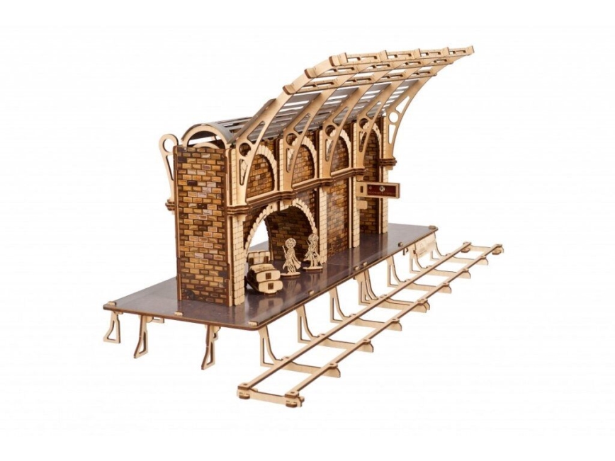 Ugears - 3D dřevěné mechanické puzzle Harry Potter vlakové nástupiště