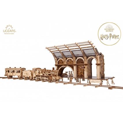 Ugears - 3D dřevěné mechanické puzzle Harry Potter vlakové nástupiště