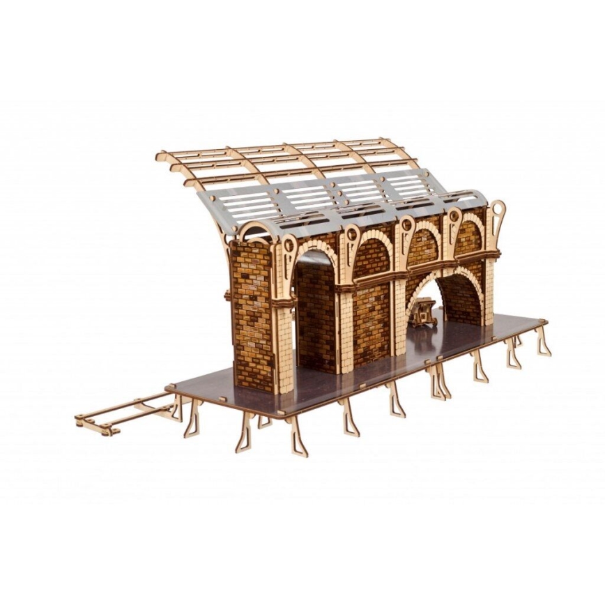Ugears - 3D dřevěné mechanické puzzle Harry Potter vlakové nástupiště