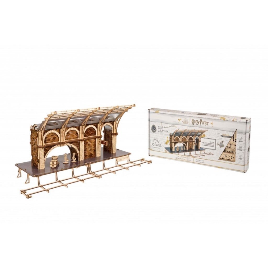 Ugears - 3D dřevěné mechanické puzzle Harry Potter vlakové nástupiště