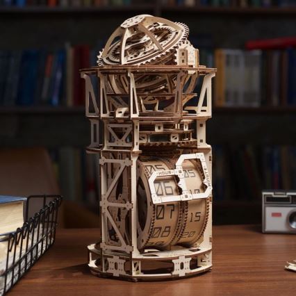 Ugears - 3D dřevěné mechanické puzzle Hodinový strojek s tourbillonem