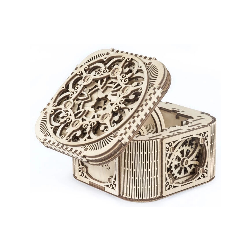 Ugears - 3D dřevěné mechanické puzzle Šperkovnice