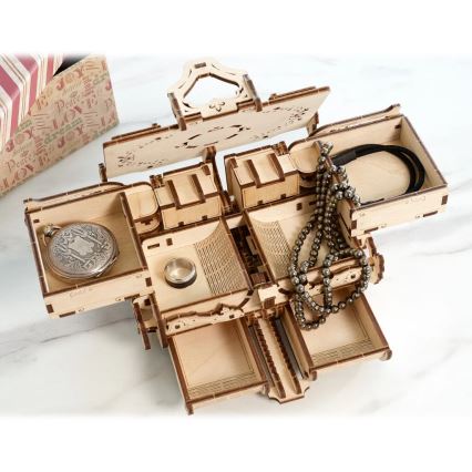 Ugears - 3D dřevěné mechanické puzzle Starožitná šperkovnice