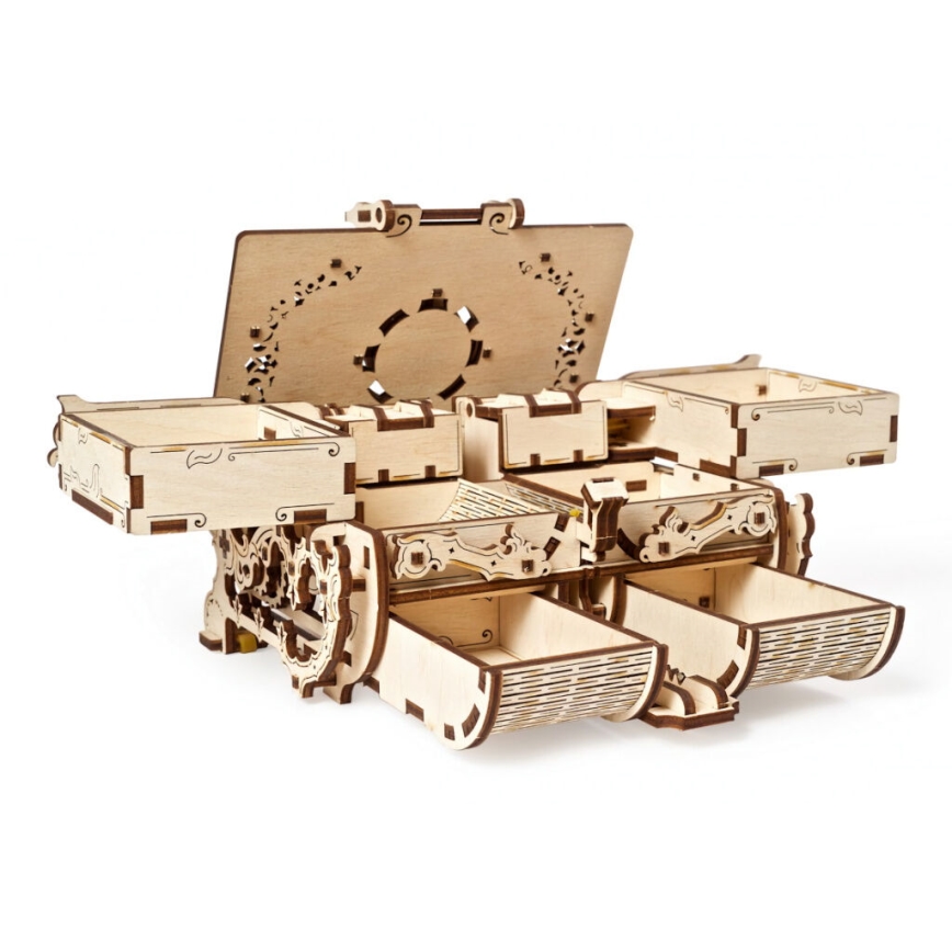 Ugears - 3D dřevěné mechanické puzzle Starožitná šperkovnice
