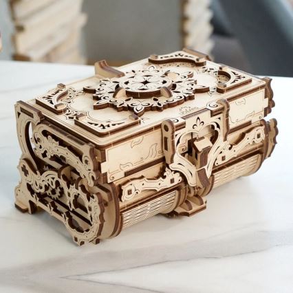 Ugears - 3D dřevěné mechanické puzzle Starožitná šperkovnice