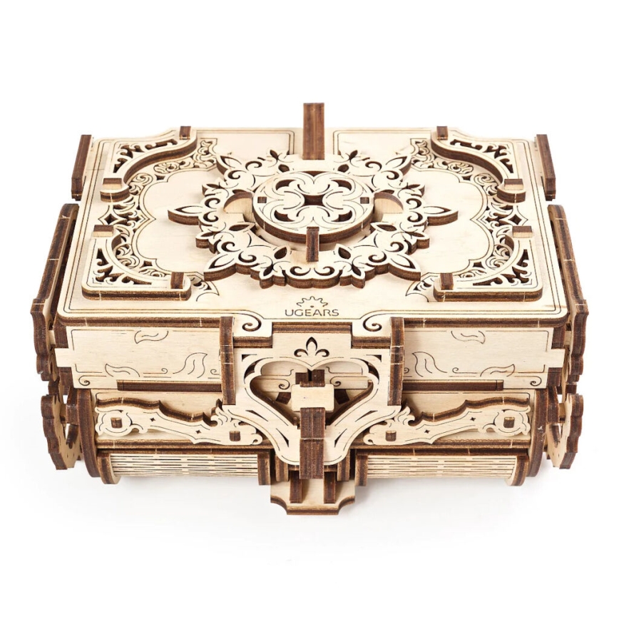 Ugears - 3D dřevěné mechanické puzzle Starožitná šperkovnice