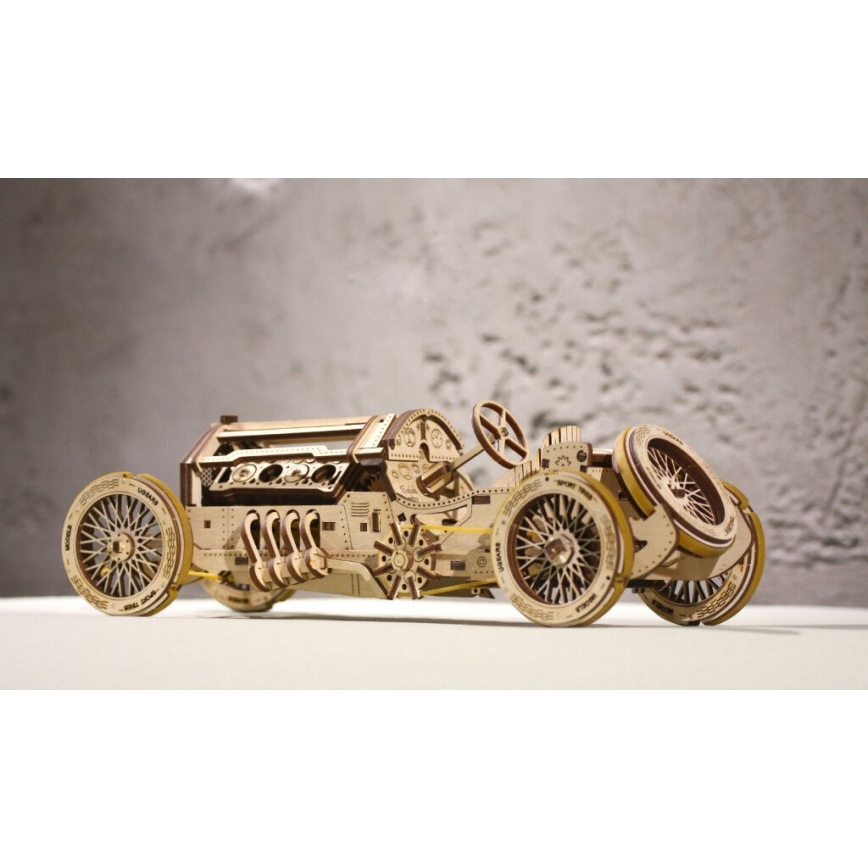 Ugears - 3D dřevěné mechanické puzzle U9 Auto Grand Prix