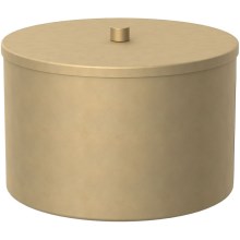 Úložná kovová krabice 12x17,5 cm zlatá