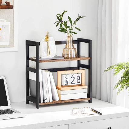 Úložná polička MARGE hnědá/černá