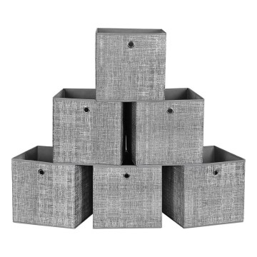 Úložný box 6 ks CURAN 30x30x30 cm šedá