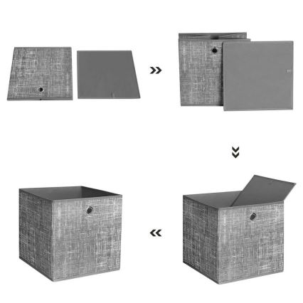 Úložný box 6 ks CURAN šedá