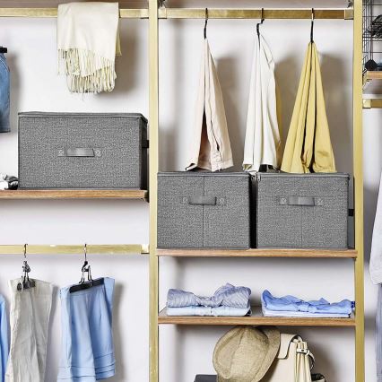 Úložný box se zipem 3 ks CURAN šedá