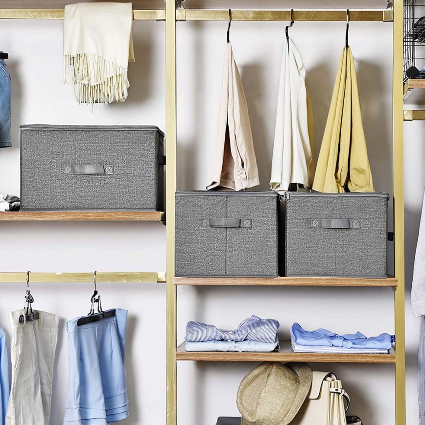 Úložný box se zipem 3 ks CURAN šedá