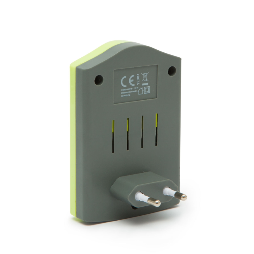 Ultrazvukový odpuzovač hlodavců 1,3W/230V zelená