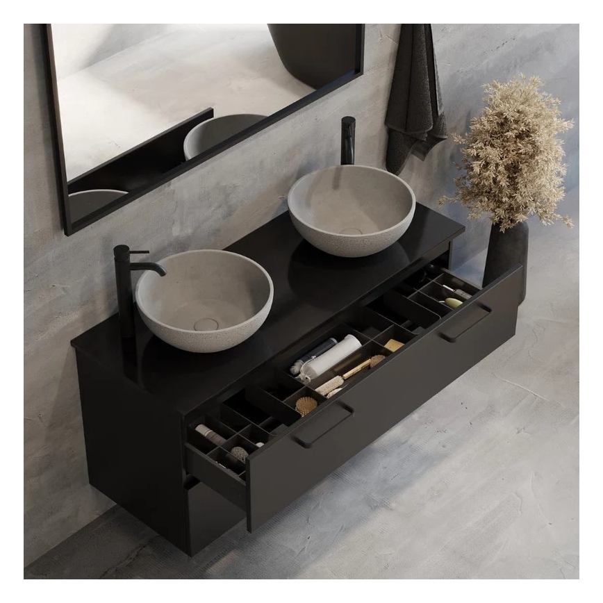 Umyvadlo na desku BERGEN pr. 39 cm beton/šedá