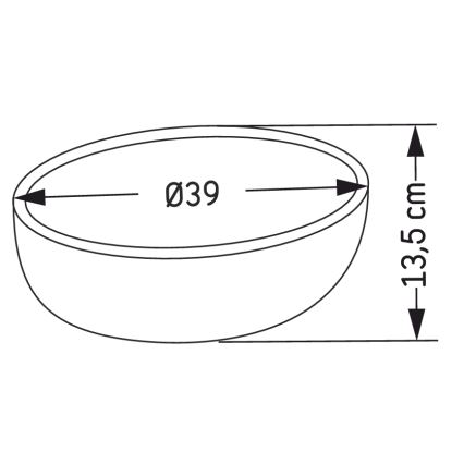Umyvadlo na desku BERGEN pr. 39 cm beton/šedá