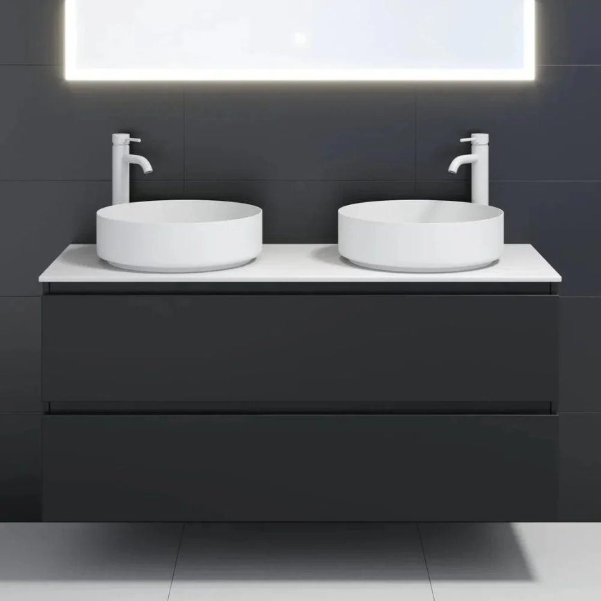 Umyvadlo na desku LJORDAL pr. 40 cm ocel/bílá