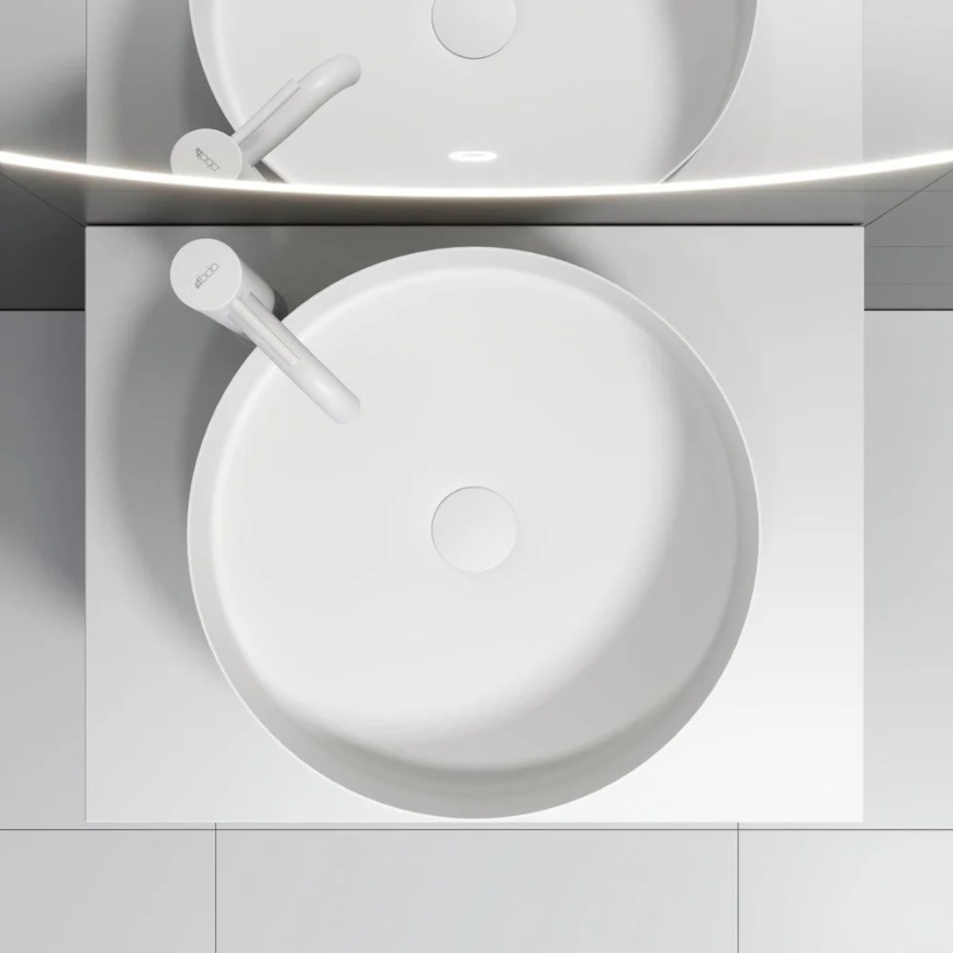 Umyvadlo na desku LJORDAL pr. 40 cm ocel/bílá