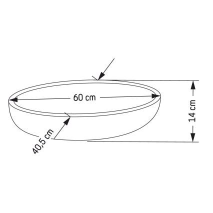 Umyvadlo na desku OLSBORG 60x40,5 cm beton/šedá