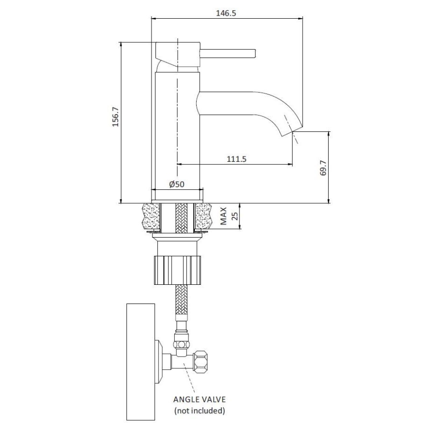 Umyvadlová baterie DRAGOR 15,6 cm lesklý chrom