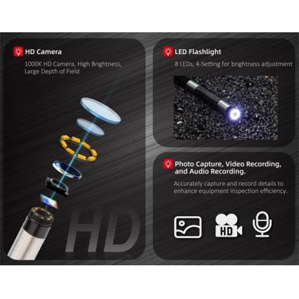 Uni-T UT663B - Endoskop 3,7V 3000 mAh IP67 3m