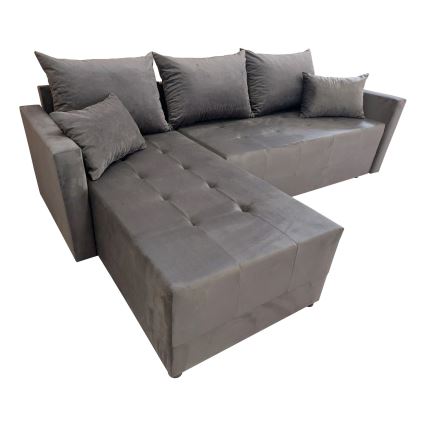 Univerzální rohová rozkládací sedací souprava do L DUBLIN šedá
