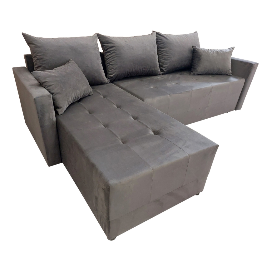 Univerzální rohová rozkládací sedací souprava do L DUBLIN šedá