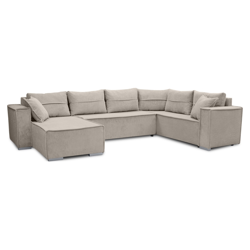 Univerzální rohová rozkládací sedací souprava do U LONDON béžová