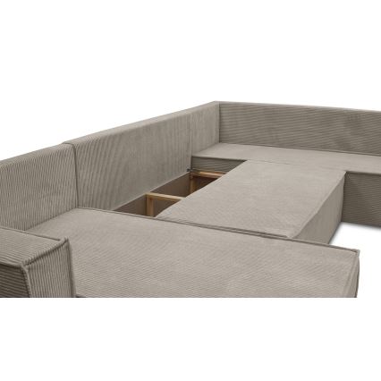 Univerzální rohová rozkládací sedací souprava do U LONDON béžová