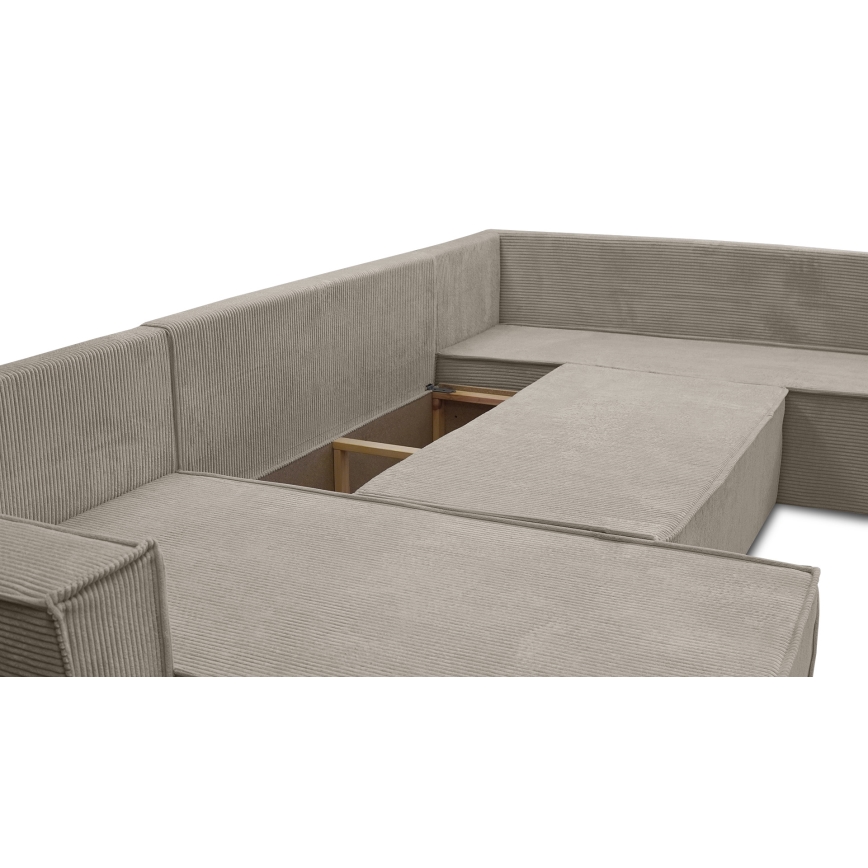 Univerzální rohová rozkládací sedací souprava do U LONDON béžová