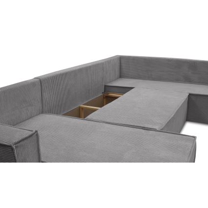 Univerzální rohová rozkládací sedací souprava do U LONDON šedá