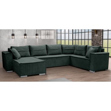 Univerzální rohová rozkládací sedací souprava do U LONDON zelená