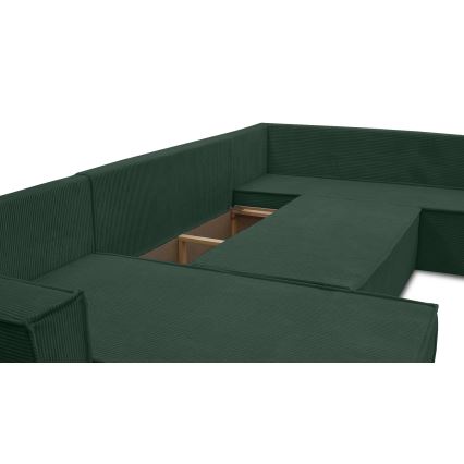 Univerzální rohová rozkládací sedací souprava do U LONDON zelená
