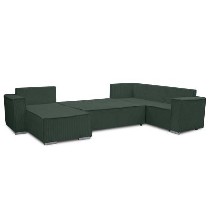 Univerzální rohová rozkládací sedací souprava do U LONDON zelená