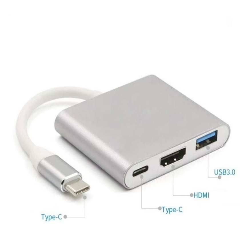 USB-C hub 3v1 Power Delivery 100W a HDMI 4K