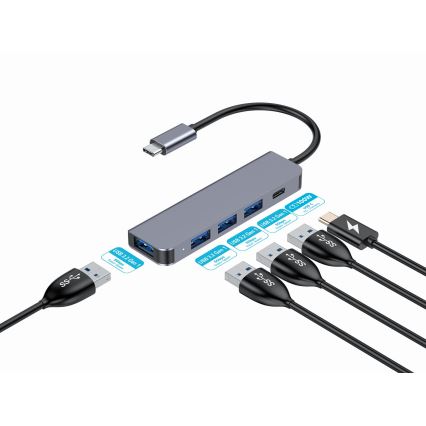 USB-C hub 5v1 Power Delivery 100W