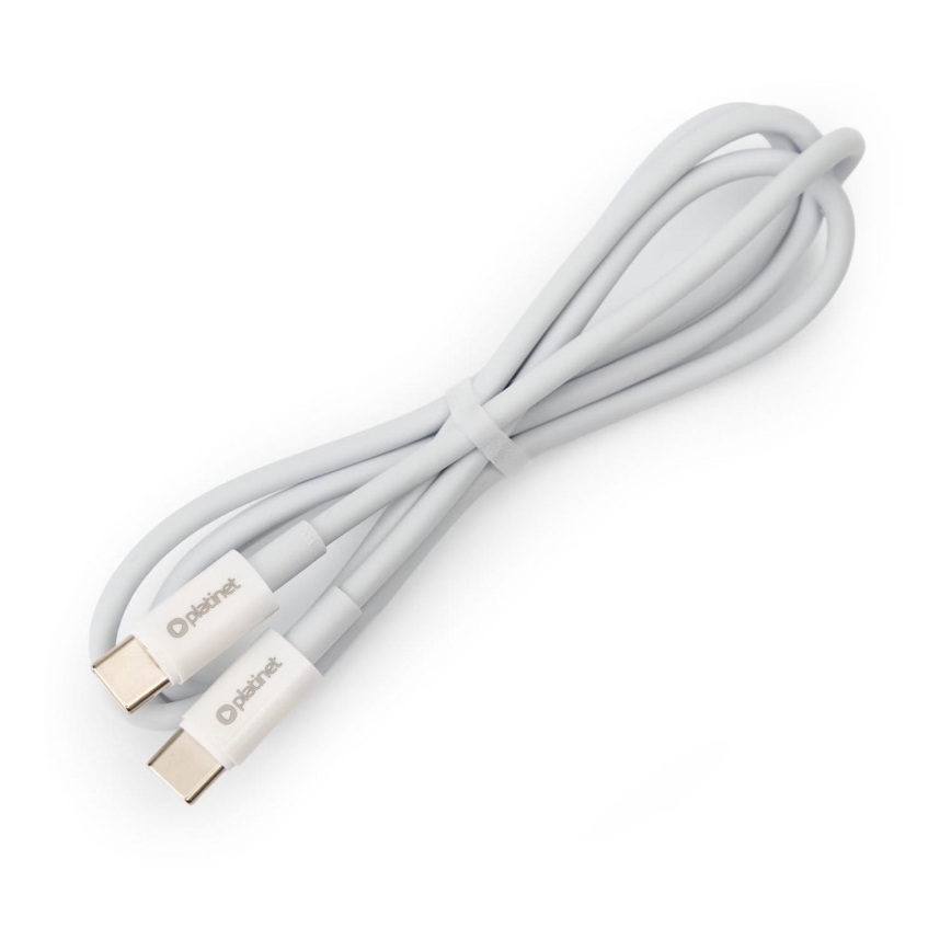 USB kabel USB-C / USB-C konektor 60W 1m bílá