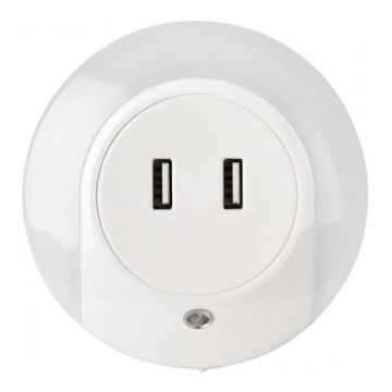 USB nabíječka s LED podsvícením LED/0,4W/230V USB nabíječka s LED podsvícením LED/0,4W/230V