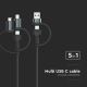 USB / USB Lightning  / MicroUSB / USB-C 1,2m černá
