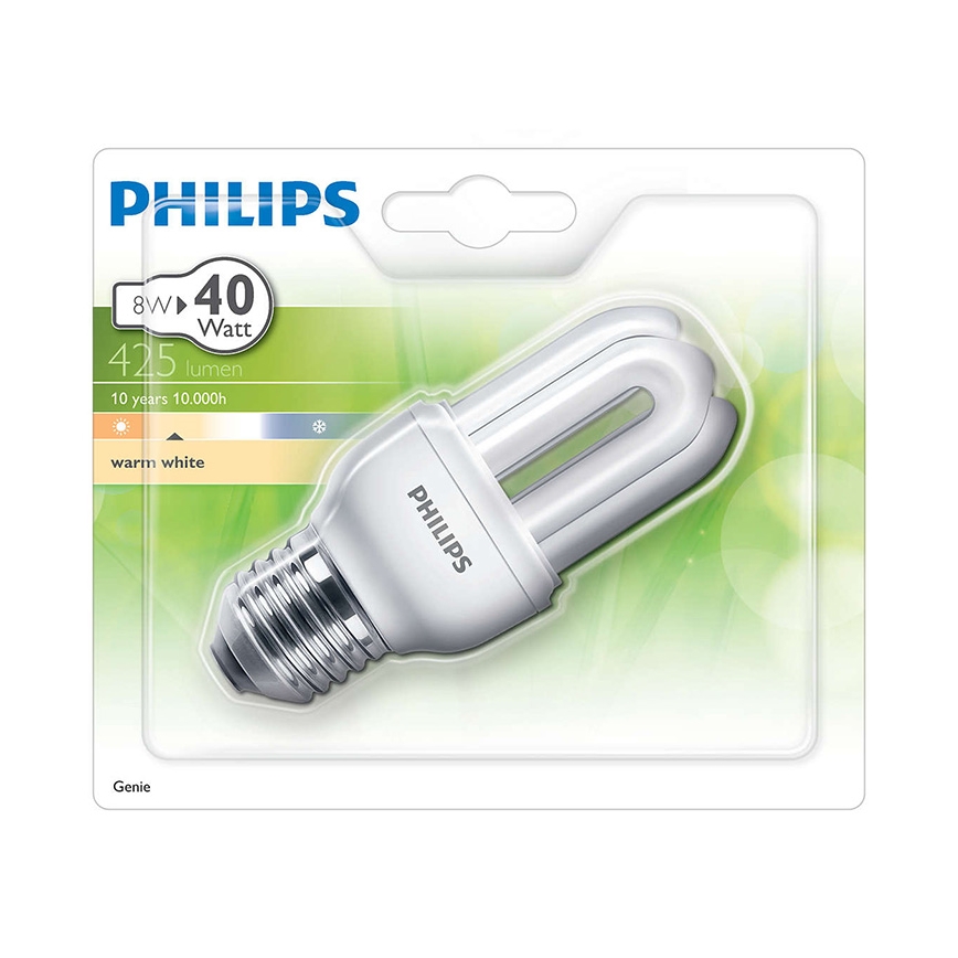 Úsporná žárovka PHILIPS E27/8W/230V 2700K - GENIE