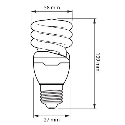 Úsporná žárovka Philips TORNADO E27/15W/230V 2700K