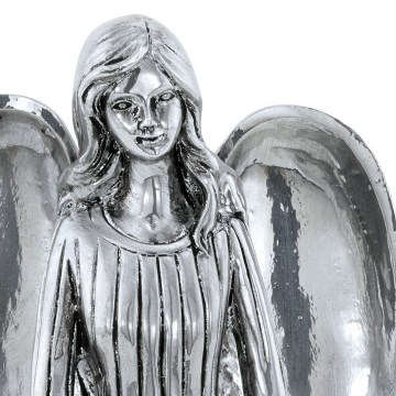 Vánoční dekorace anděl 28 cm stříbrná