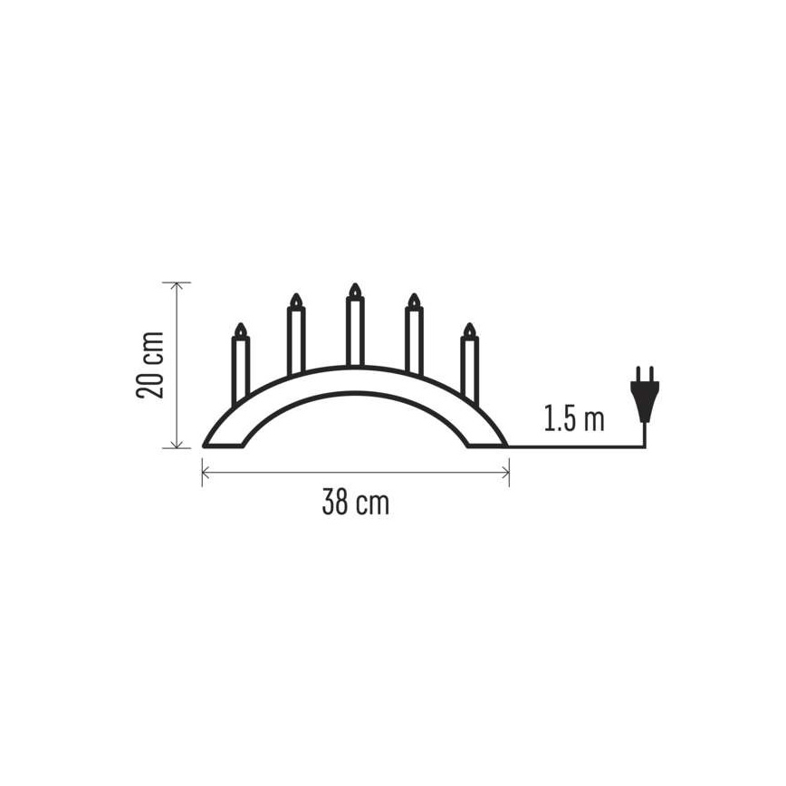 Vánoční svícen 5xE10/15W/230V bílá