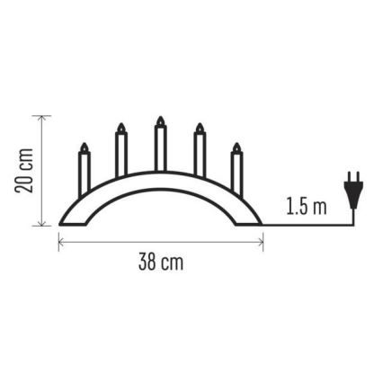 Vánoční svícen 5xE10/15W/230V šedá