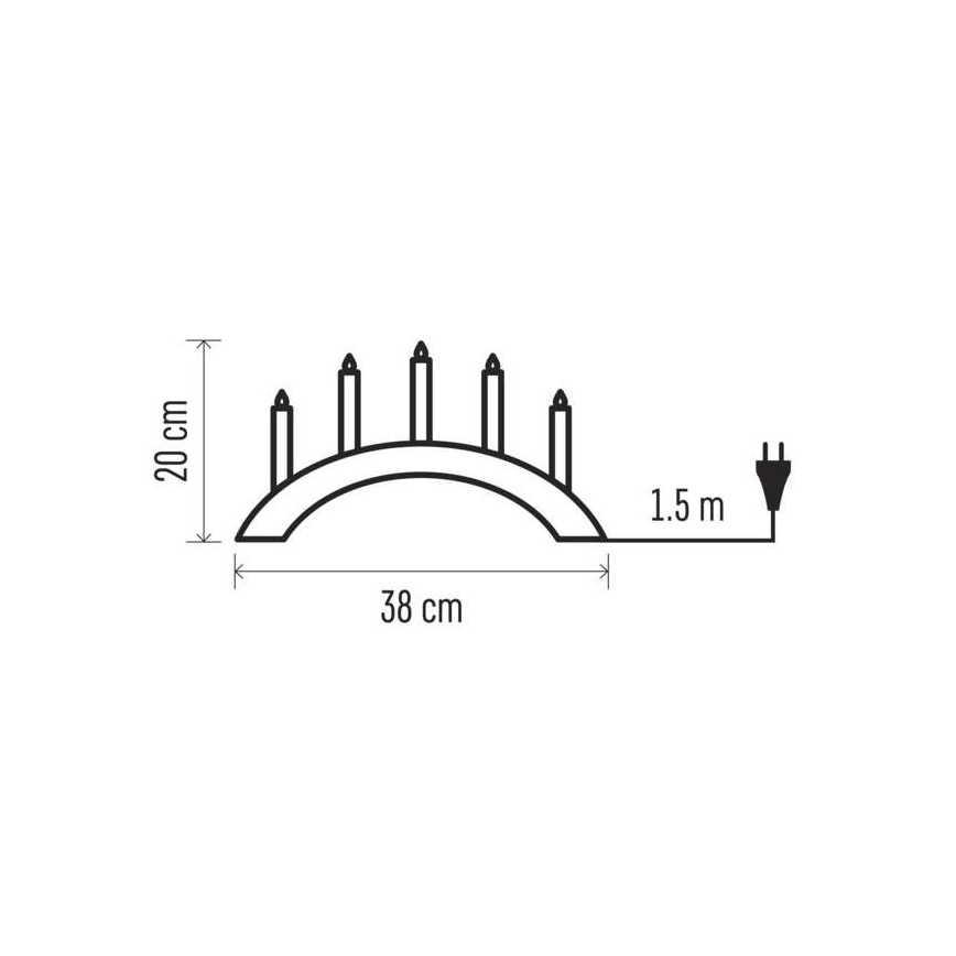 Vánoční svícen 5xE10/15W/230V šedá