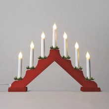 Vánoční svícen FILAMENT 7xE10/0,2W/230V červená