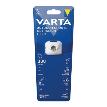 Varta 18631101401 - LED Stmívatelná nabíjecí čelovka OUTDOOR SPORTS LED/5V 600 mAh IPX4 bílá