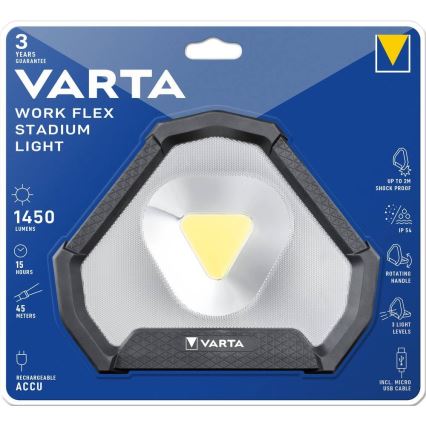 Varta 18647101401 - LED Přenosná svítilna WORK FLEX LED/12W/5V 5200 mAh IP54