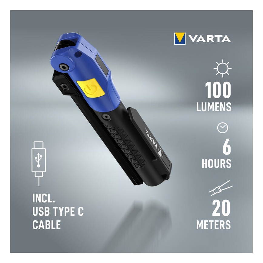 Varta 18649101401 - LED Nabíjecí svítilna WORK FLEX F20R LED/5V IP54